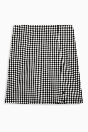 Black And White Stretch Gingham Skirt | Topshop