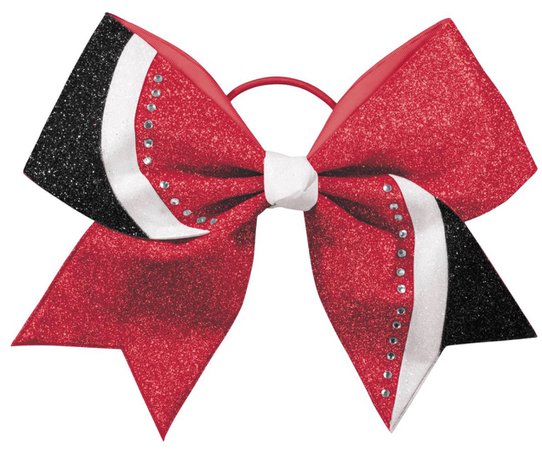 red and black cheer bow