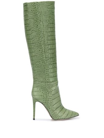 Shop green Paris Texas crocodile effect 100mm boots with Express Delivery - Farfetch