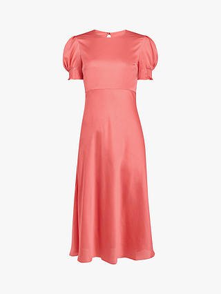 Ted Baker Blaer Satin Midi Dress, Pink at John Lewis & Partners