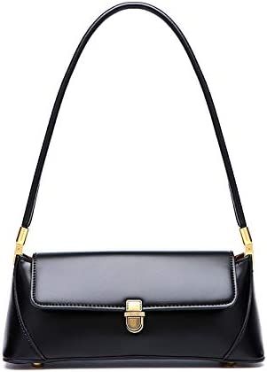 Women Black Shoulder Bag Vintage Handbag Underarm Bag Retro Purse with Buckle Closure: Handbags: Amazon.com