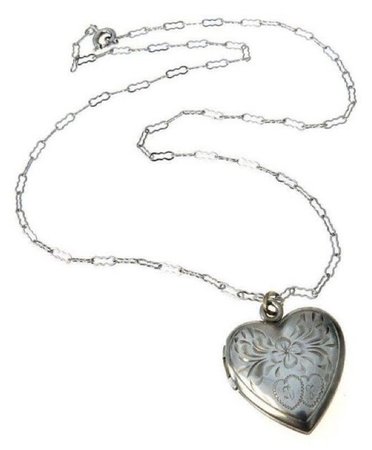 silver heart lock necklace