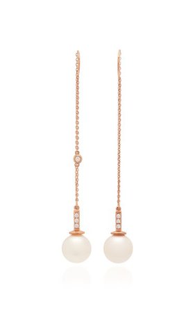 14k Gold, Diamond And Pearl Earrings By Joie Digiovanni | Moda Operandi