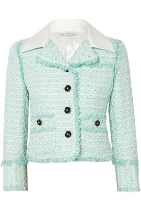 Twill-trimmed embellished tweed jacket | ALESSANDRA RICH