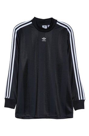 adidas 3-Stripes Long Sleeve Tee, Alternate, color, BLACK