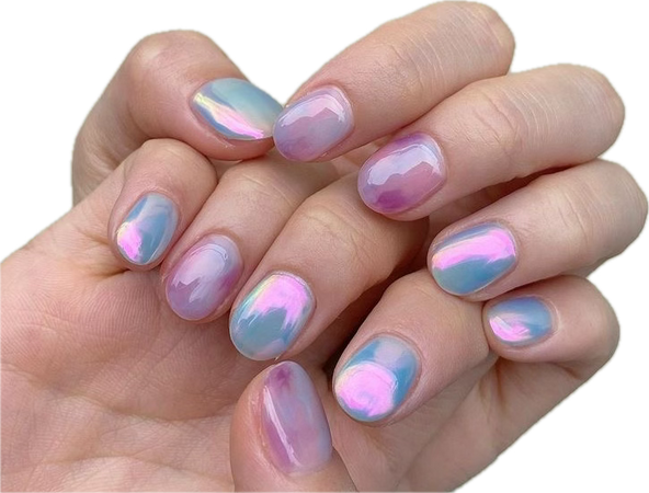 pink and blue nails