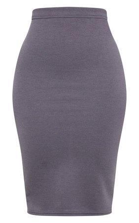 Shape Charcoal Sweat Midi Skirt | Curve | PrettyLittleThing