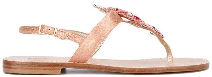 Lisa C Bijoux embellished fish sandals