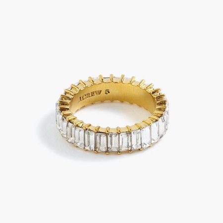 Stackable baguette crystal ring : Women rings | J.Crew