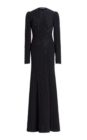 Embellished Cable-Knit Wool-Cashmere Sweater Gown By Ralph Lauren | Moda Operandi
