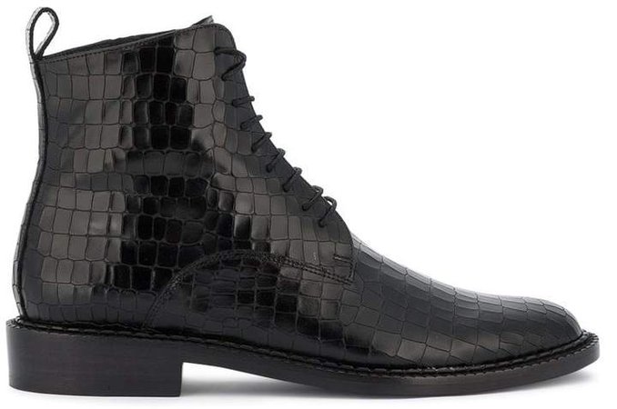 Clergerie Black combat leather boots