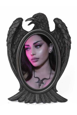 Black Raven Photo Frame by Alchemy Gothic - The Gothic Shop