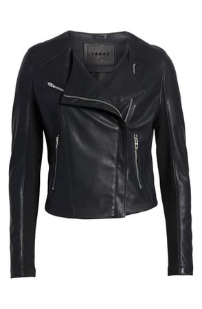 BLANKNYC Record Breaker Collarless Faux Leather Moto Jacket (Regular & Plus Size) | Nordstrom