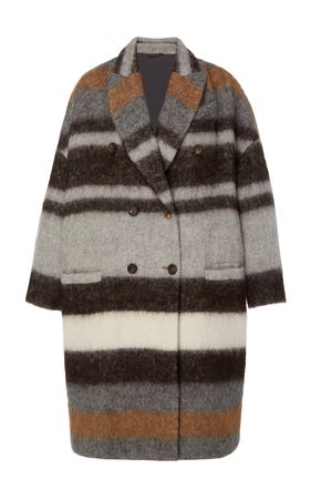 Striped Felt Coat by Brunello Cucinelli | Moda Operandi