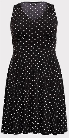 polka dot black dress