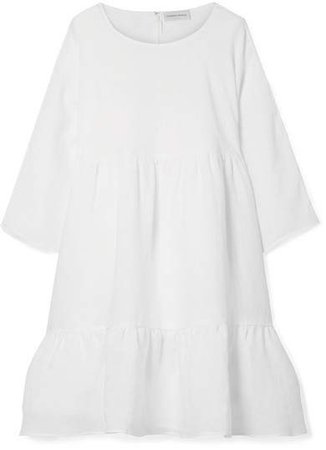 Tiered Linen Dress - White