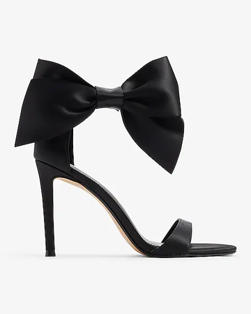 black bow heels