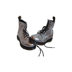 (21) Pinterest - Doc martens silver boots shoes polyvore moodboard filler | ˗ˏˋ shoplook / polyvore