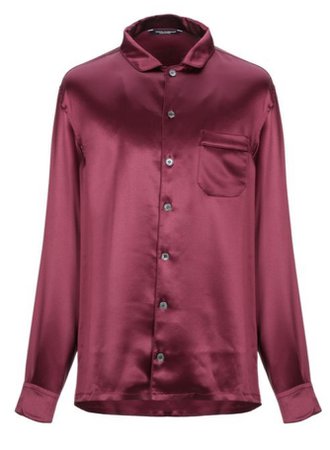 Dolce & gabbana solid colour shirt 100% silk men maroon shirts
