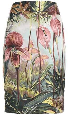 Floral-print Jacquard Pencil Skirt