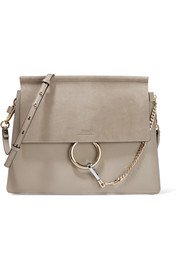 Chloé | Faye small leather and suede shoulder bag | NET-A-PORTER.COM