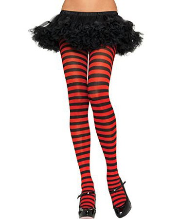 Amazon.com: Sexy Fun Black Red Stripe Tights Hosiery Fancy Dress Halloween Costume School Geek Nerd Witch One & Plus Size (Plus Size): Clothing