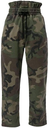 Camouflage-Print Drawstring Trousers