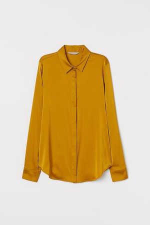 Long-sleeved Blouse - Dark yellow - Ladies | H&M CA