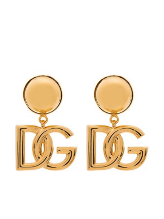 Shop Dolce & Gabbana DG Logo clip-on earrings with Express Delivery - FARFETCH