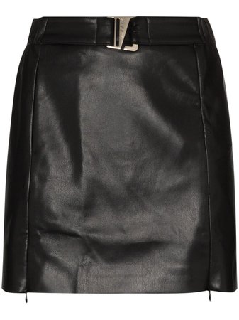 MISBHV Belted Vegan Leather Mini Skirt - Farfetch