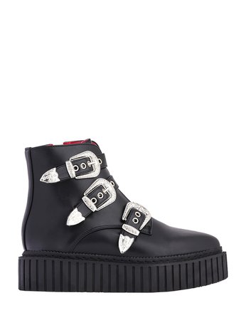 Thought So Creeper Ankle Boot in Black PU