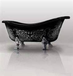 goth black bathtub