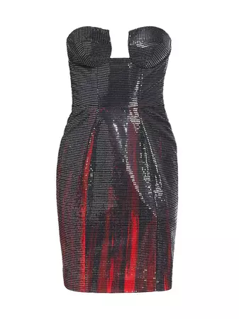 Shop Christian Cowan Strapless Sequin-Embroidered Minidress | Saks Fifth Avenue