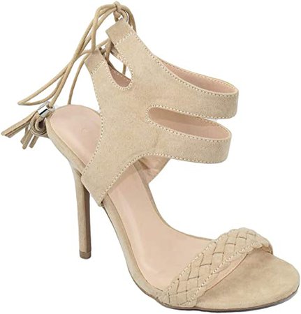 Amazon.com | Wild Diva Lounge Women Stiletto Thin Skinny High Heels Lace Up Tassel Ankle Wrap Open Toe ADELE-344 | Sandals