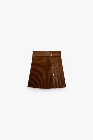 FAUX LEATHER PLEATED SKIRT | ZARA United States