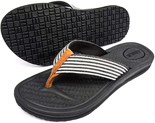 Amazon.com | ADAX Women's Comfortable Memory Foam Flip Flops,Soft Cushion Non Slip Thong Sandals With Arch Support | Flip-Flops