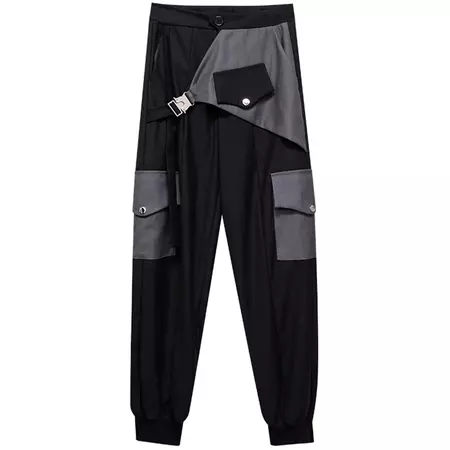 Patchwork Design Buckle Techwear Pants – Yugen Theory