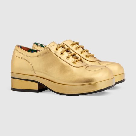 Children's metallic leather shoe - Gucci Lace Ups & Booties 588391BMP008016