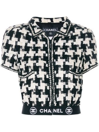Chanel Vintage zip up tweed short jacket