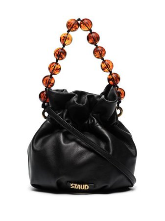 Shop STAUD Grace resin-handle leather pouch with Express Delivery - FARFETCH