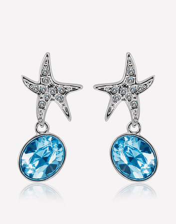 Oceanblue Starfish Crystal Dangle Earrings – OFLARA