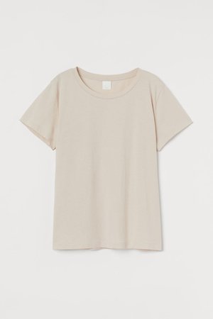 Cotton T-shirt - Light beige - Ladies | H&M US