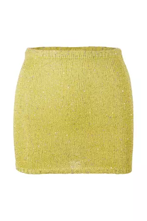 Ana skirt - Chartreuse Sequin – Asta Resort