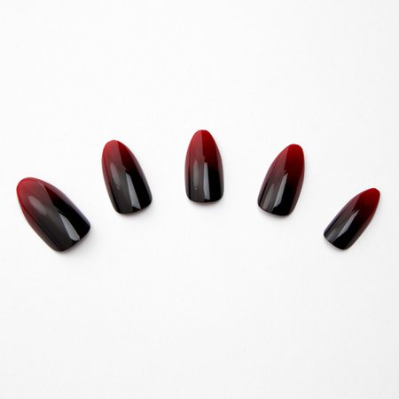 Icing Red & Black Ombre Stiletto Nails