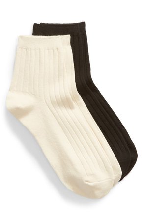 Madewell 2-Pack Ribbed Heather Ankle Socks | Nordstrom