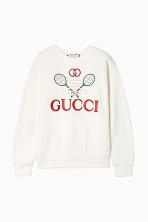 Gucci | Oversized embroidered cotton-jersey sweatshirt | NET-A-PORTER.COM