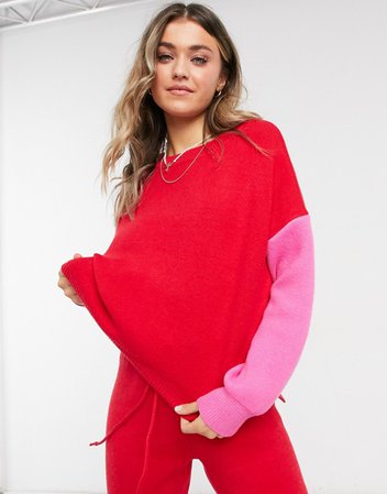 Never Fully Dressed knitted set in red | ASOS