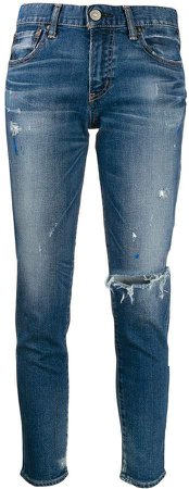 Vintage slim-fit ripped jeans