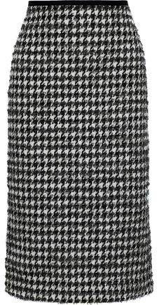 Safia Metallic Houndstooth Cotton-blend Tweed Pencil Skirt