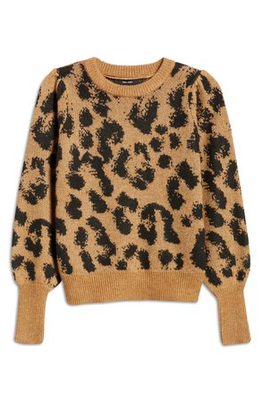 VERO MODA Tari Leopard Spot Jacquard Sweater | Nordstrom